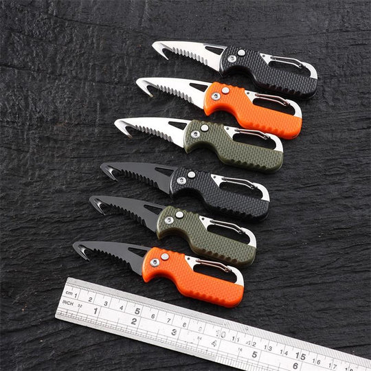 EDC Pocket Folding Knife Keychain Knives, Box Seatbelt Cutter, Rescue EDC Gadget, Key Chains for Women Men Everyday Carry(Bulk 3 Sets)