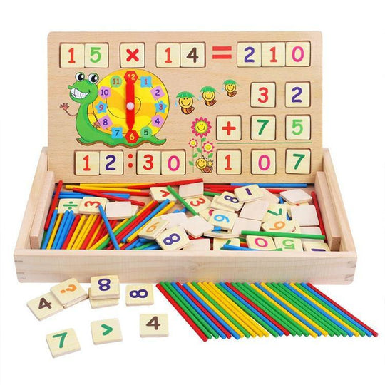 Montessori Baby Math Teaching Aids Multifunctional Math Operation and Drawing Box Learning Preschool Early Childhood Educational Toys