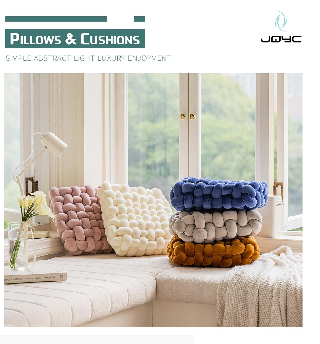 Luxury Home Decor Hand-weave Cushion Lamb Wool Knot Throw Pillow