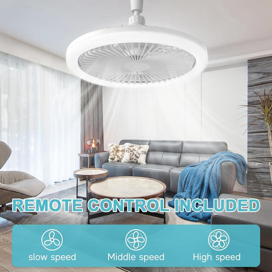 Ceiling Fan with Lights,Small Ceiling Fan with Remote,10-inch Bladeless Fans Dimmable LED Lights