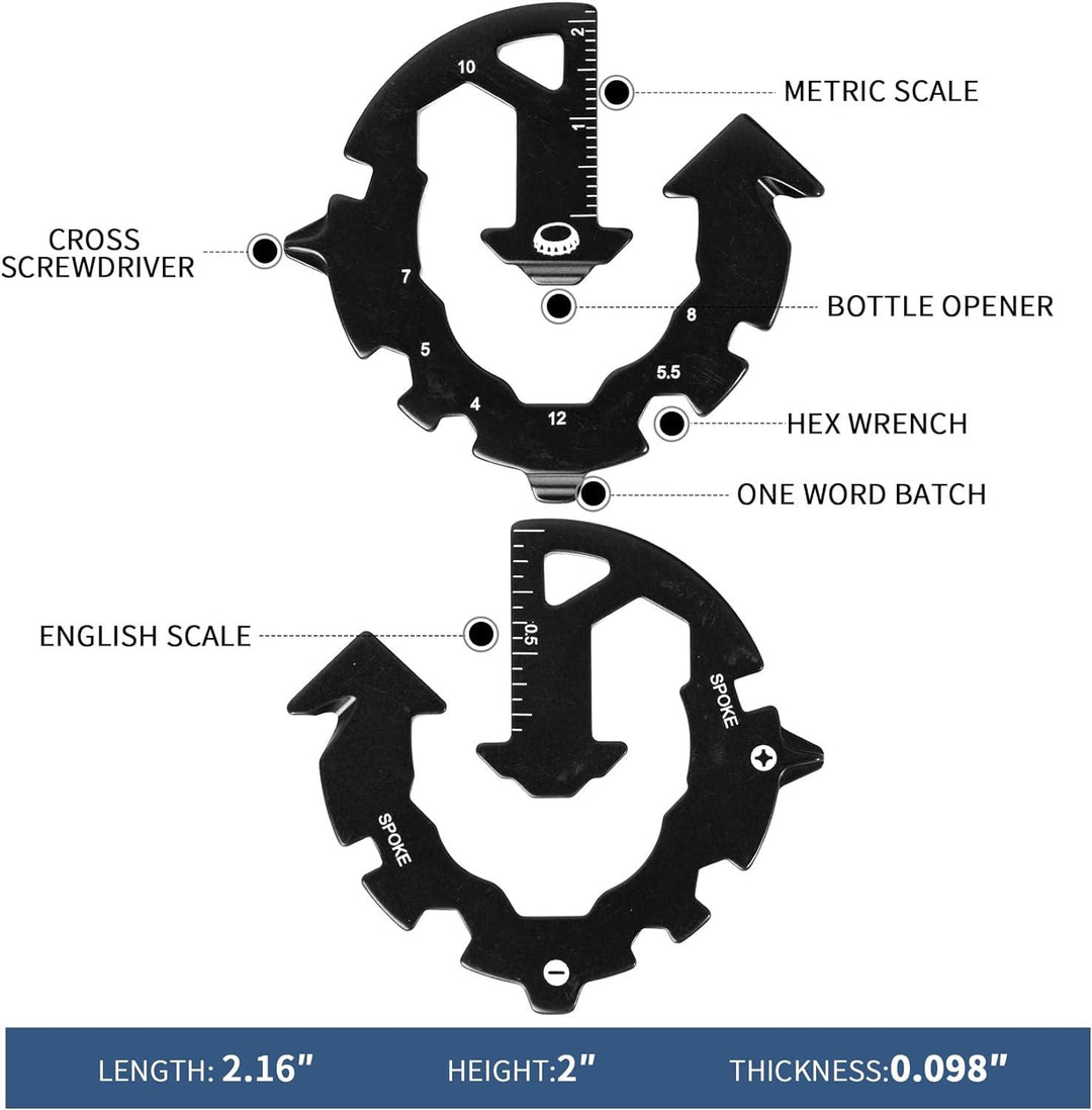 Keychain Multi-tool Metal Pocket Tool for men Portable No rust multi-function tools Wrench for Screw,ruler and bottle opener,13 in 1 Total Routine maintenance