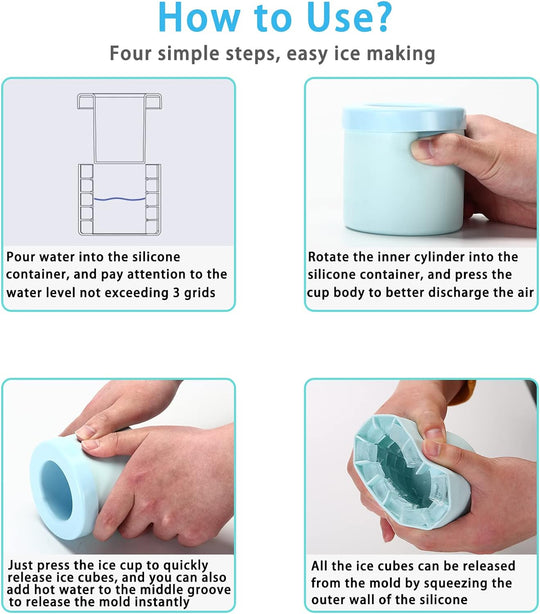 Silicone Ice Bucket Cup Mold Round Cylinder Ice Cube Making Mould