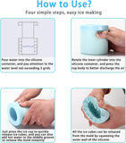 Silicone Ice Bucket Cup Mold Round Cylinder Ice Cube Making Mould(10 Pack)