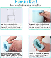 Silicone Ice Bucket Cup Mold Round Cylinder Ice Cube Making Mould(Bulk 3 Sets)