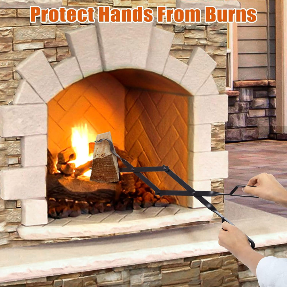 Long Fireplace Tools Campfire Accessories Tongs and Log Grabber (MOQ 10 Sets)