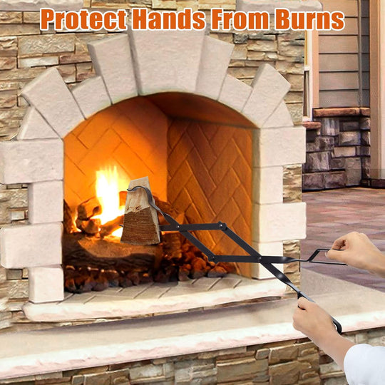 Long Fireplace Tools Campfire Accessories Tongs and Log Grabber