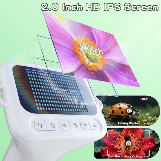 Microscope for Kids with 12 Slides, 100X-1000X 1080P Digital Handheld Kids Microscope (MOQ 10 sets)