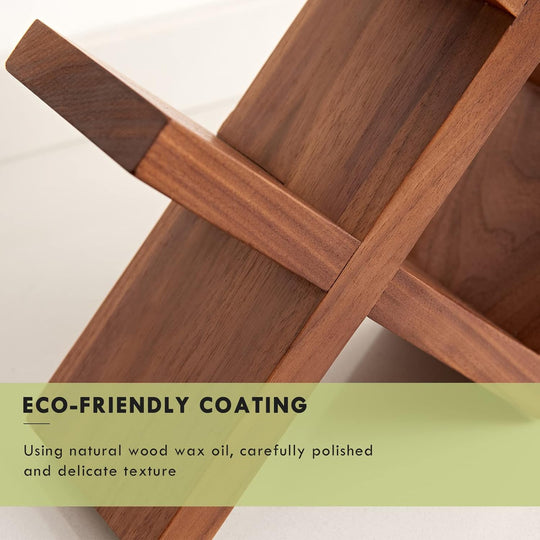 Rustic Oak Wooden Wine Rack Countertop – Free Standing Wine Bottle Holder Storage Display for Tabletop, Cabinets & Hutches