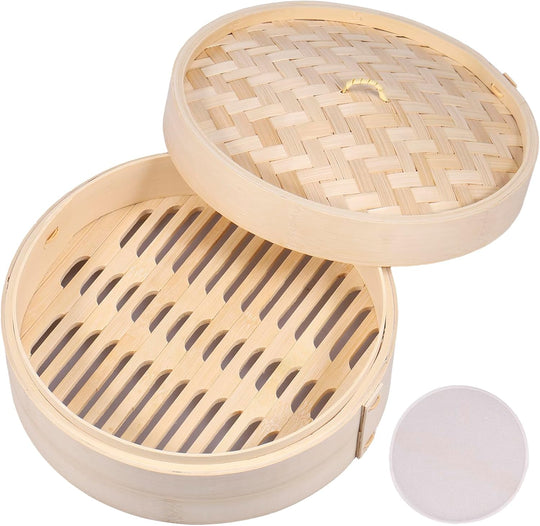 Lightweight Food Steamer Baskets Eco-Friendly Bamboo Steamer for Steaming (MOQ 10 Sets)