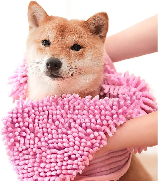 Quick-Drying Chenille Pet Cleaning Towel Eco-Friendly Foldable Dog Bath Glove Absorbent Pet Towel (MOQ 10 Sets)