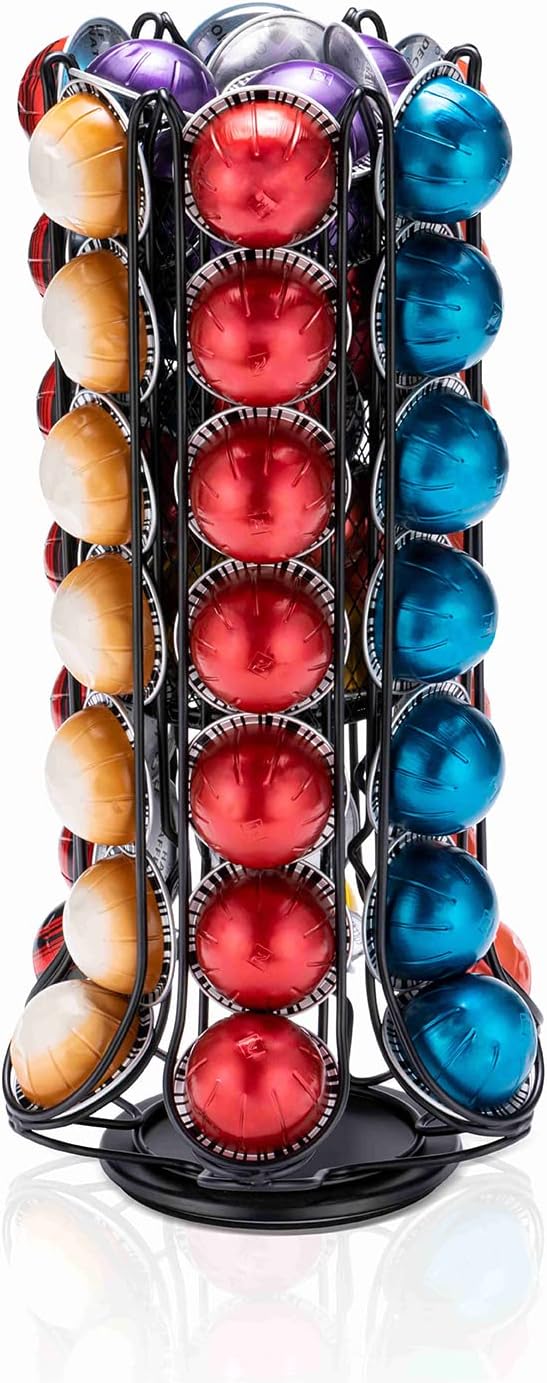 Rotating Coffee Bar Organizer Rack 60pcs Coffee Capsule Storage Organizer (MOQ 10 Sets)
