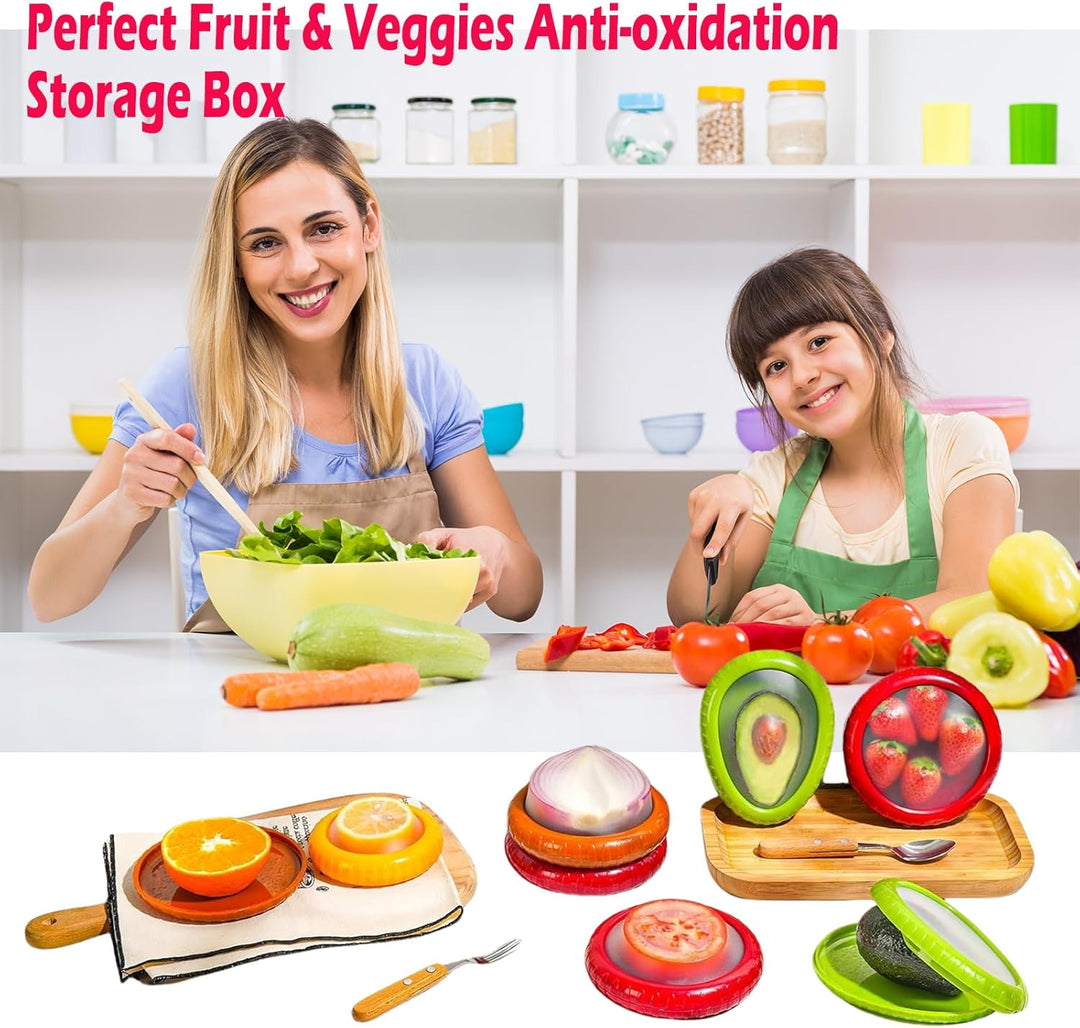 Eco‑Friendly Reusable Silicone Produce Pods – 4‑Pack Stretch Containers for Fruit & Veggie Storage (MOQ 10 Sets)