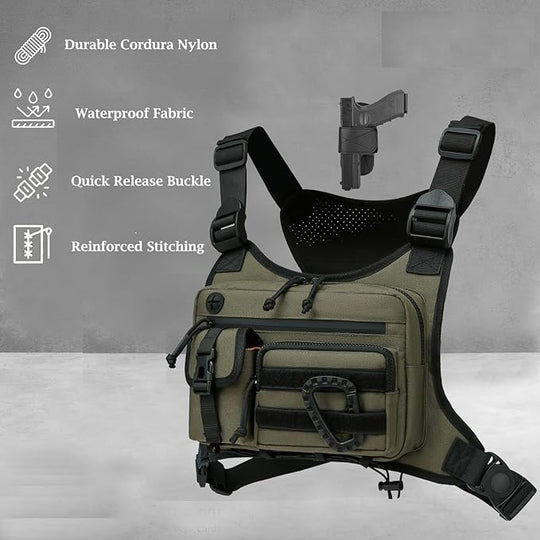 Multifunctional Adjustable Vest Waterproof Chest Bag (MOQ 10 Sets)