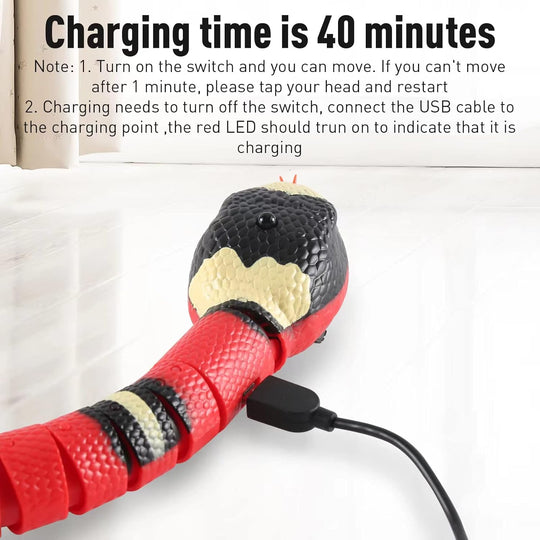 USB Rechargeable,Automatically Sense Obstacles and Escape,Electric Tricky Snake Cat Toys for Indoor Cats Dogs (MOQ 10 Sets)