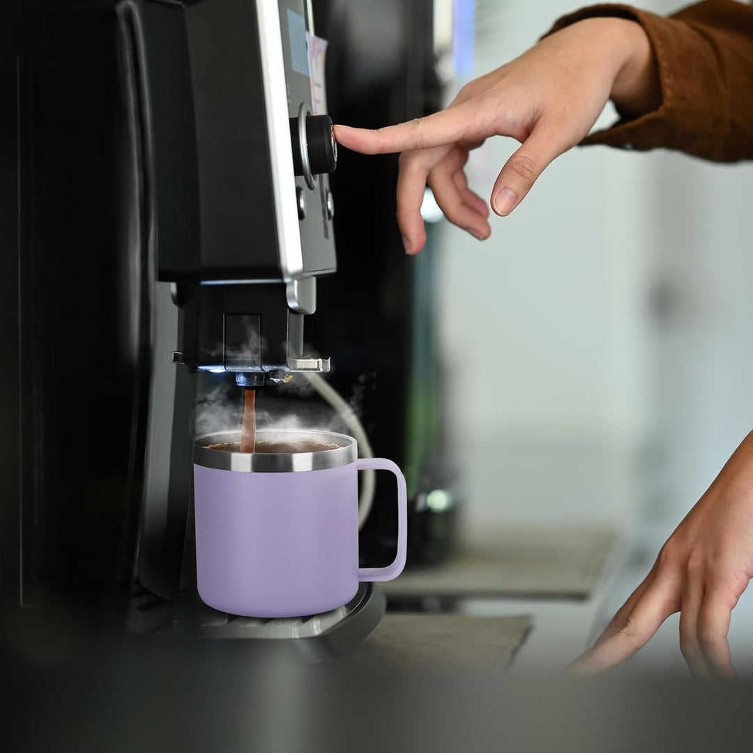 Insulated Coffee Mug Bulk with Handle, Stainless Steel Travel Coffee Mug with Lid, Double Wall Vacuum Metal Coffee Cup