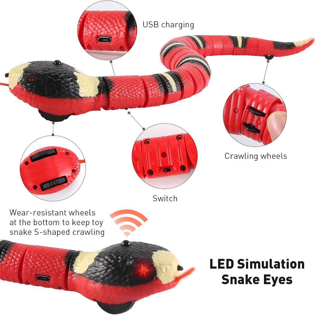 USB Rechargeable,Automatically Sense Obstacles and Escape,Electric Tricky Snake Cat Toys for Indoor Cats Dogs (MOQ 10 Sets)
