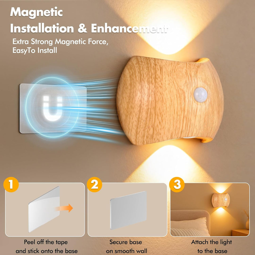Rechargeable Motion Sensor Wall Light Sconce Indoor - 3 Colors Wireless Up and Down Wall Mount Light (MOQ 10 Pairs)