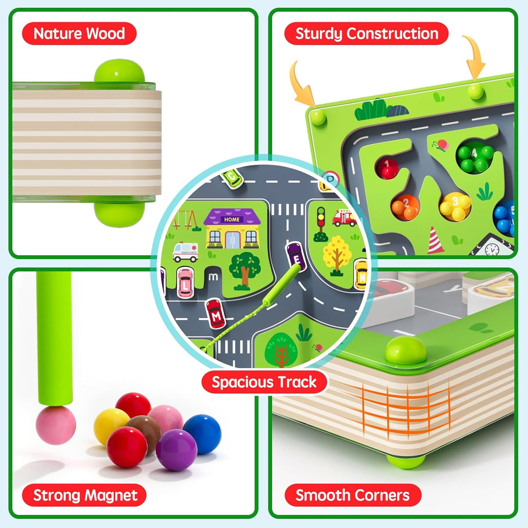 Magnet Alphabet Counting Double Sided Board Wood Puzzle (MOQ 10 Sets)