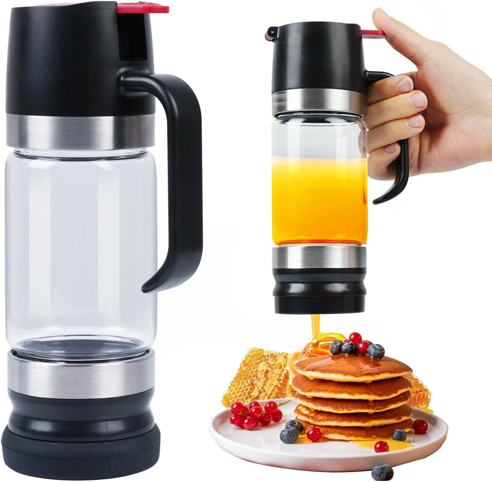Honey Dispenser Pot No Drip Honey Container With Handle Syrup (MOQ 10 Sets)
