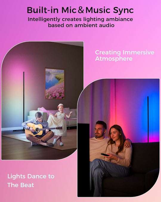 Dynamic Light Effects and Music Sync - App and Remote Control LED Lamp