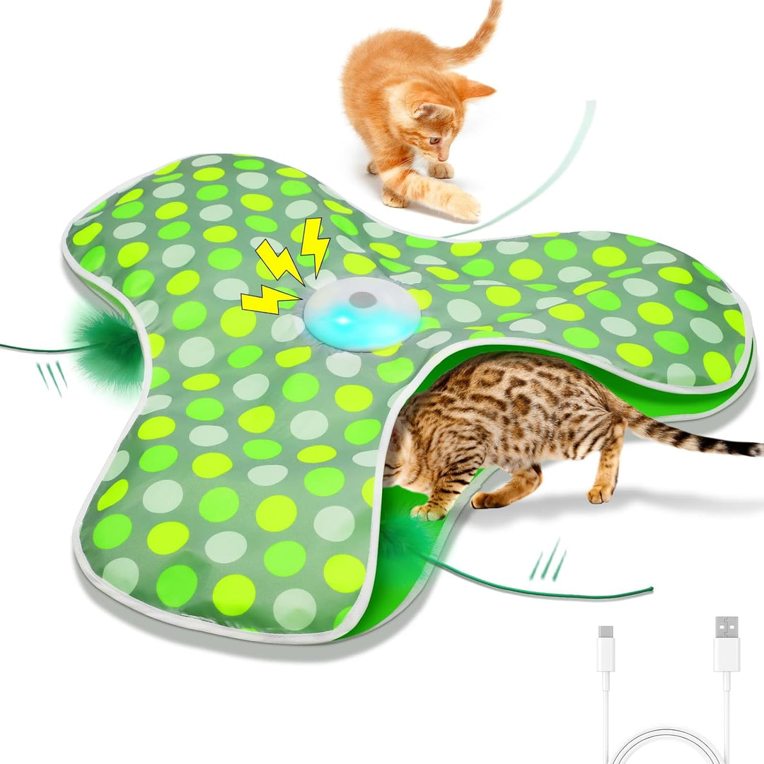 Motion Activated Moving Feather USB Rechargeable Interactive Cat Toy Automatic Cat Toys for Indoor Cats(MOQ 10 Sets)