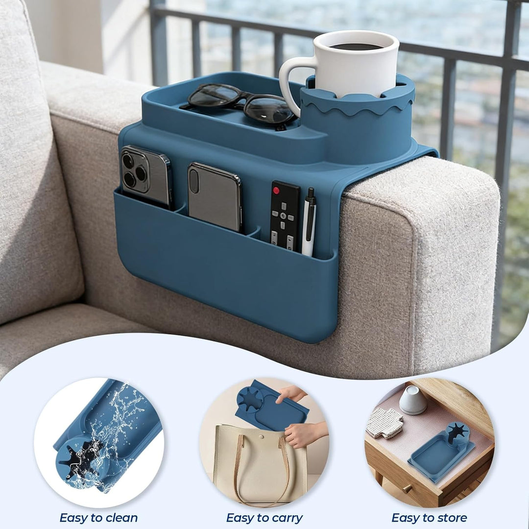 Sofa Drink Holder Portable Silicone Sofa Coaster Anti-slip Couch Armrest Cup Holder