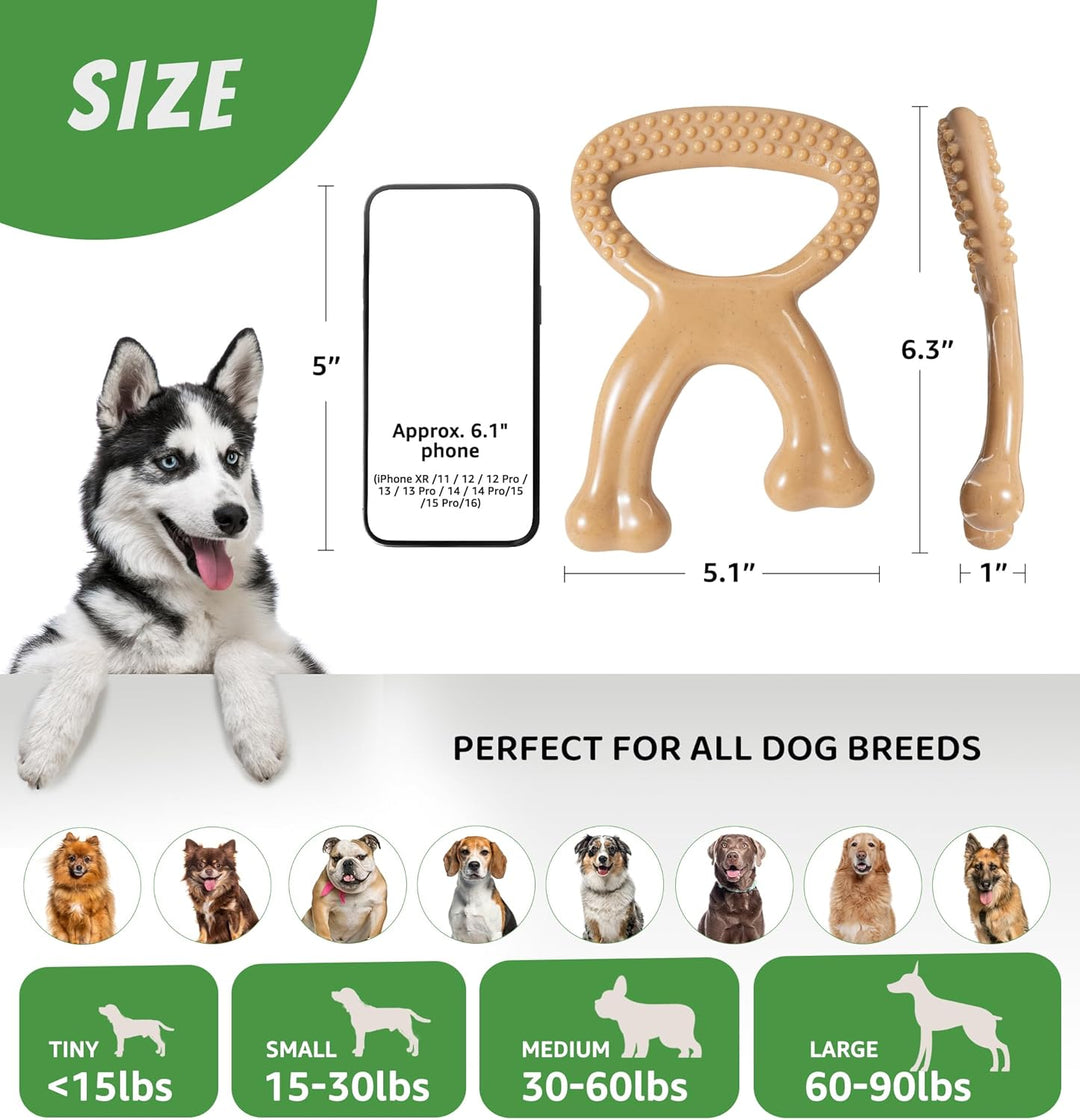 Aggressive Chewers, Indestructible Nylon Bone Dental Care Teeth Cleaning Chew Toy