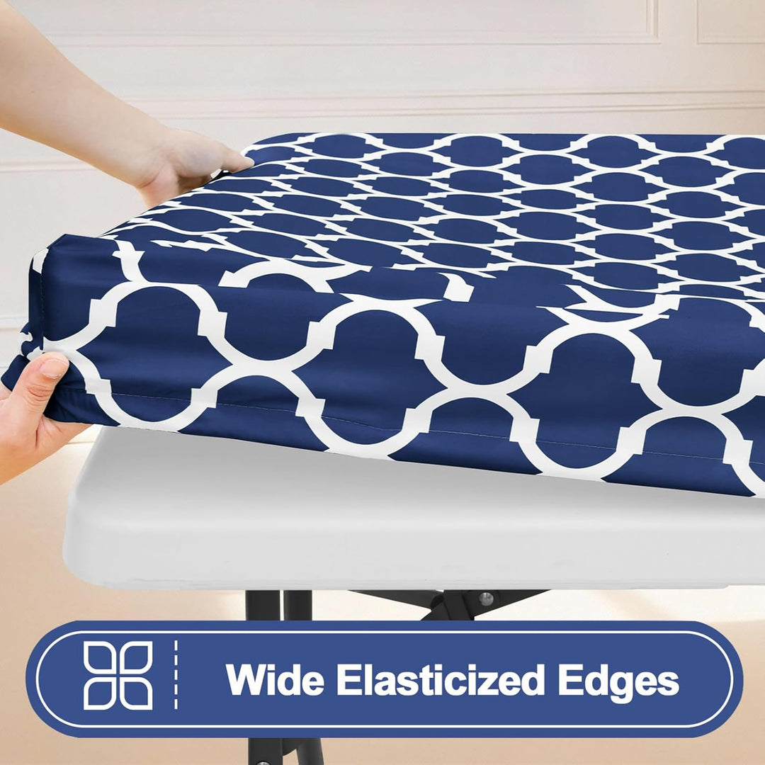 Picnic Table Cover with Bench Covers, Waterproof Elastic Fitted Tablecloth for 6 Foot Tables (MOQ 10 Sets)