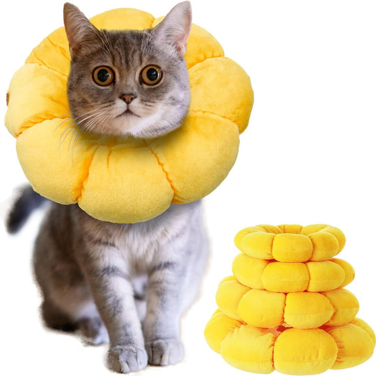 Cat Small Dog Recovery Collar, Cute Sunflower Neck Cone After Surgery, Adjustable Pet E Collar (MOQ 10 Sets)
