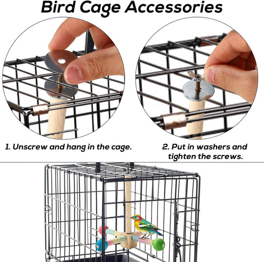 Bird Stand Perch Toy Wooden Rotating Parrot Toys Interactive Hanging Spinning Parakeet Toys (MOQ 10 Sets)