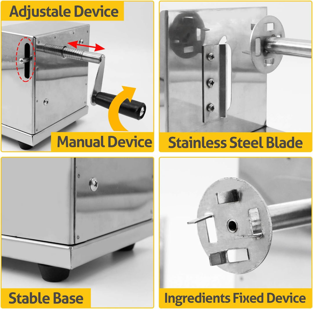 Stainless Steel Potato Chip Cutter/Spiral Slicer Machine Metal Material