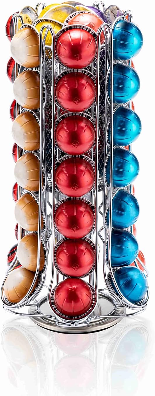 Rotating Coffee Bar Organizer Rack 60pcs Coffee Capsule Storage Organizer (MOQ 10 Sets)