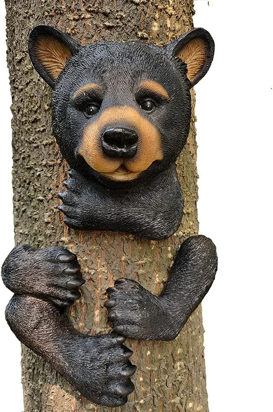 Bear Tree Peeker Garden Ornament Outdoor Decor Yard Art