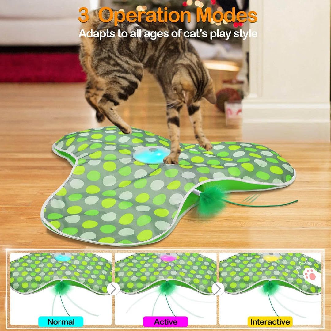 Motion Activated Moving Feather USB Rechargeable Interactive Cat Toy Automatic Cat Toys for Indoor Cats(MOQ 10 Sets)