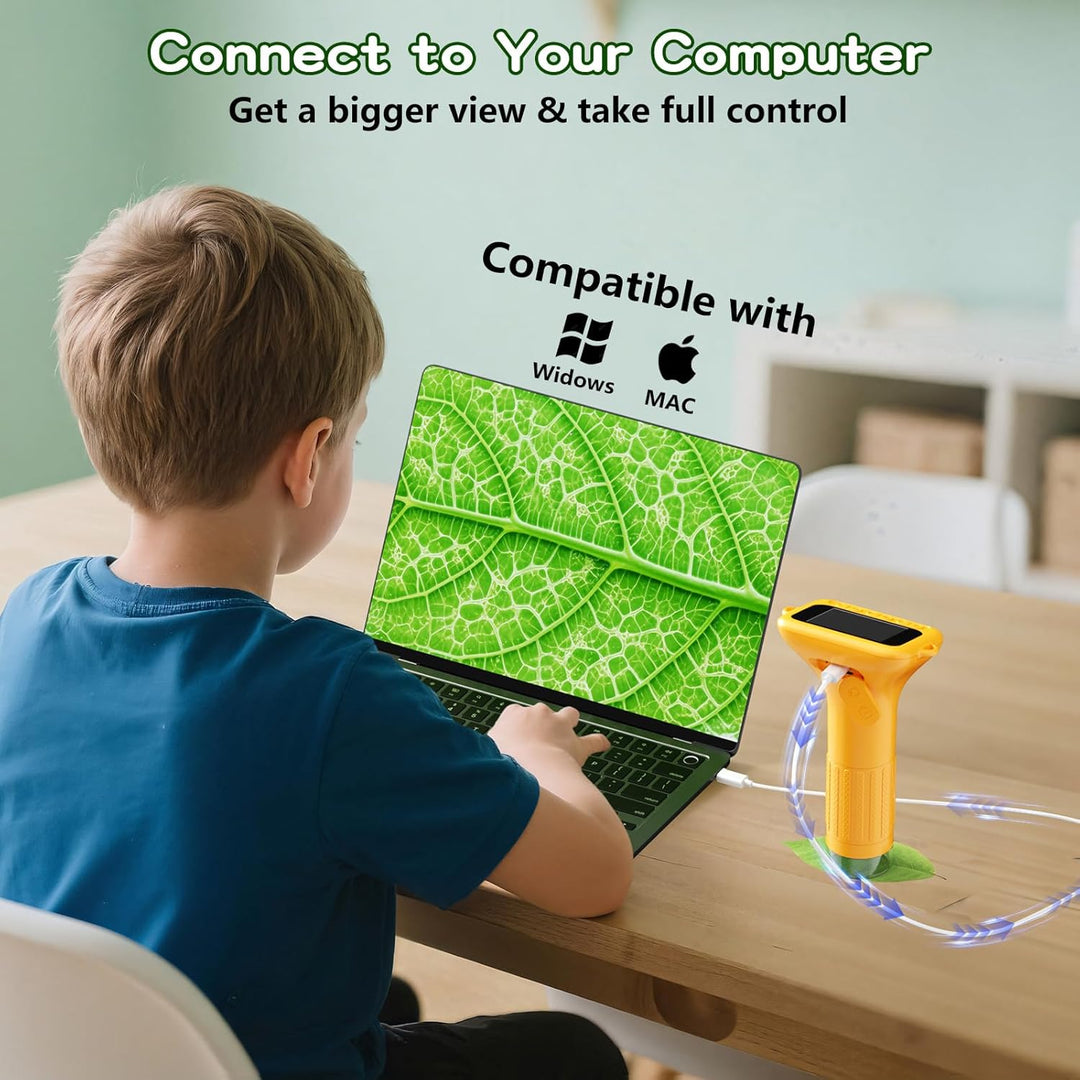 Microscope for Kids with 12 Slides, 100X-1000X 1080P Digital Handheld Kids Microscope (MOQ 10 sets)