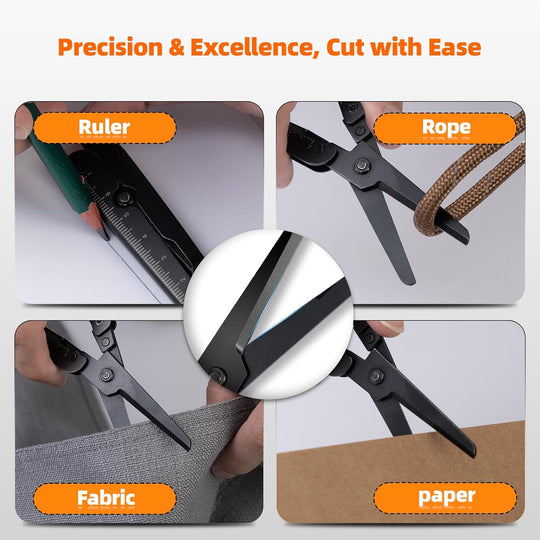 EDC scissors multitool suitable for camping survival and outdoor use foldable scissors with measuring ruler (MOQ 10 Sets)