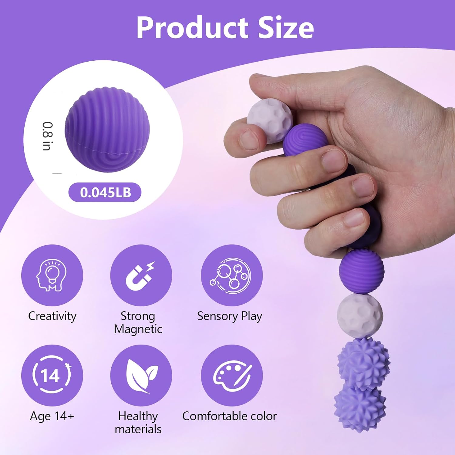 Magnetic Attraction Stress 8 Balls with Silicone Shell and Storage Box ...