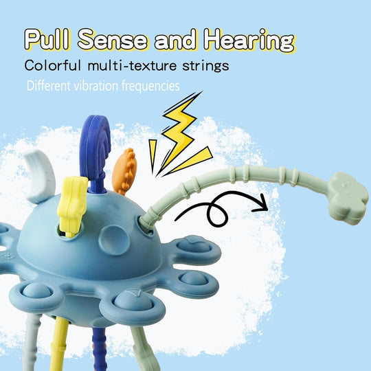 Montessori Pull String Sensory Toy for 6-12-18 Months Babies Teething Toys