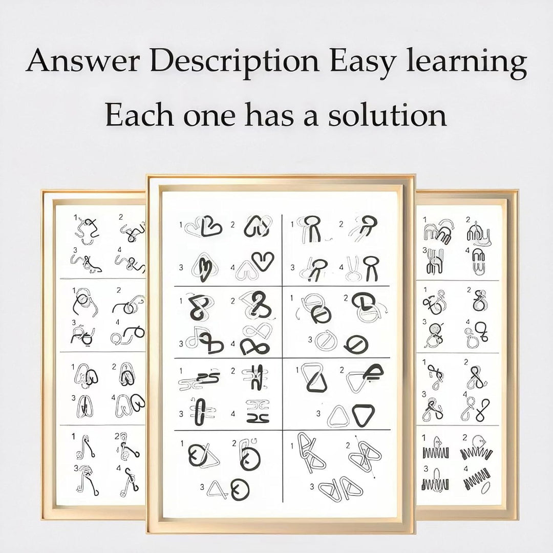 Brain Teaser IQ Test Disentanglemen Iron Link 24 Pcs Unlock Interlock Game