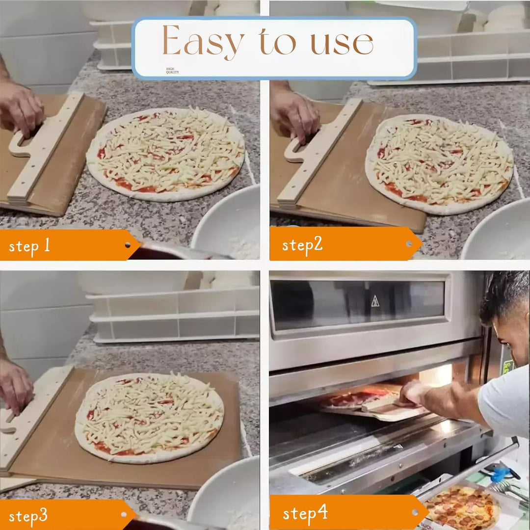 Sliding Pizza Peel Spatula Paddle Wooden Non-stick Shovel with Handle (MOQ 10 Sets)