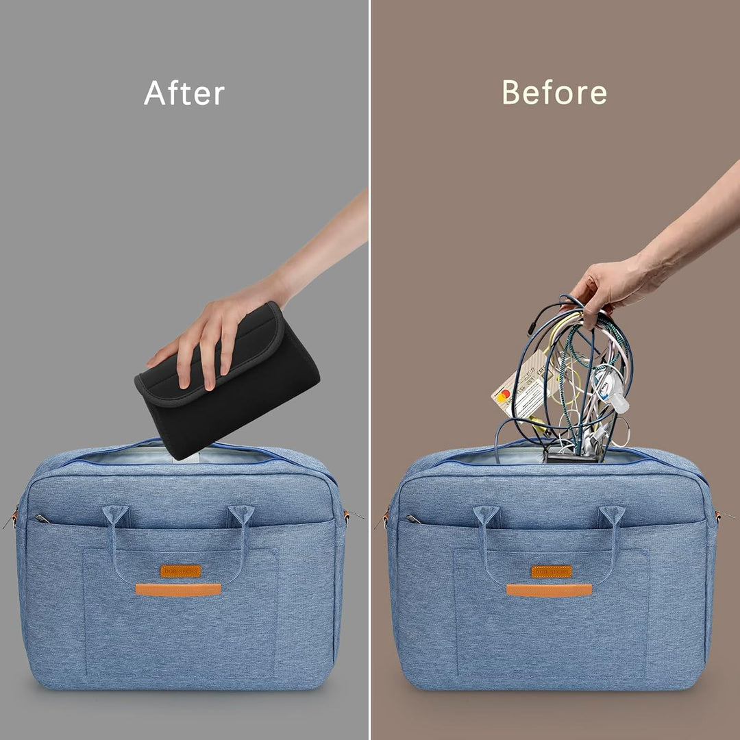 Travel Cable Organiser Bag, Electronics Accessories Carry Storage Bags for MacBook Power Adapter, Power Bank, Wireless Mouse (MOQ 10 Sets)