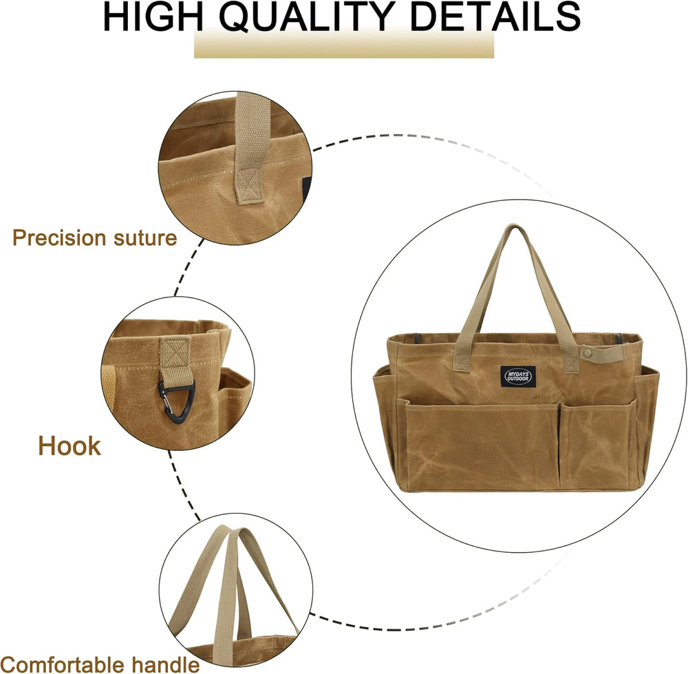 Canvas Waterproof Camping Storage Bag Organizers With Pockets (MOQ 10 Pcs)