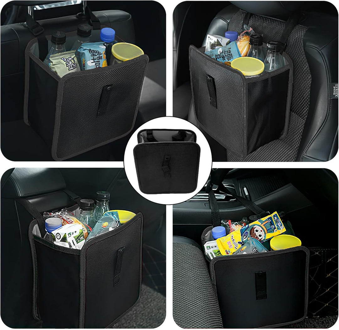 Oxford Cloth Car Trash Can with Lid – 1.85 Gallon Hanging Auto Garbage Bag Organizer, Leak-Proof & Waterproof Vehicle Waste Bin for Front & Back Seat