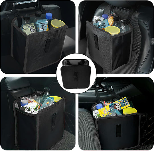 Oxford Cloth Car Trash Can with Lid – 1.85 Gallon Hanging Auto Garbage Bag Organizer, Leak-Proof & Waterproof Vehicle Waste Bin for Front & Back Seat