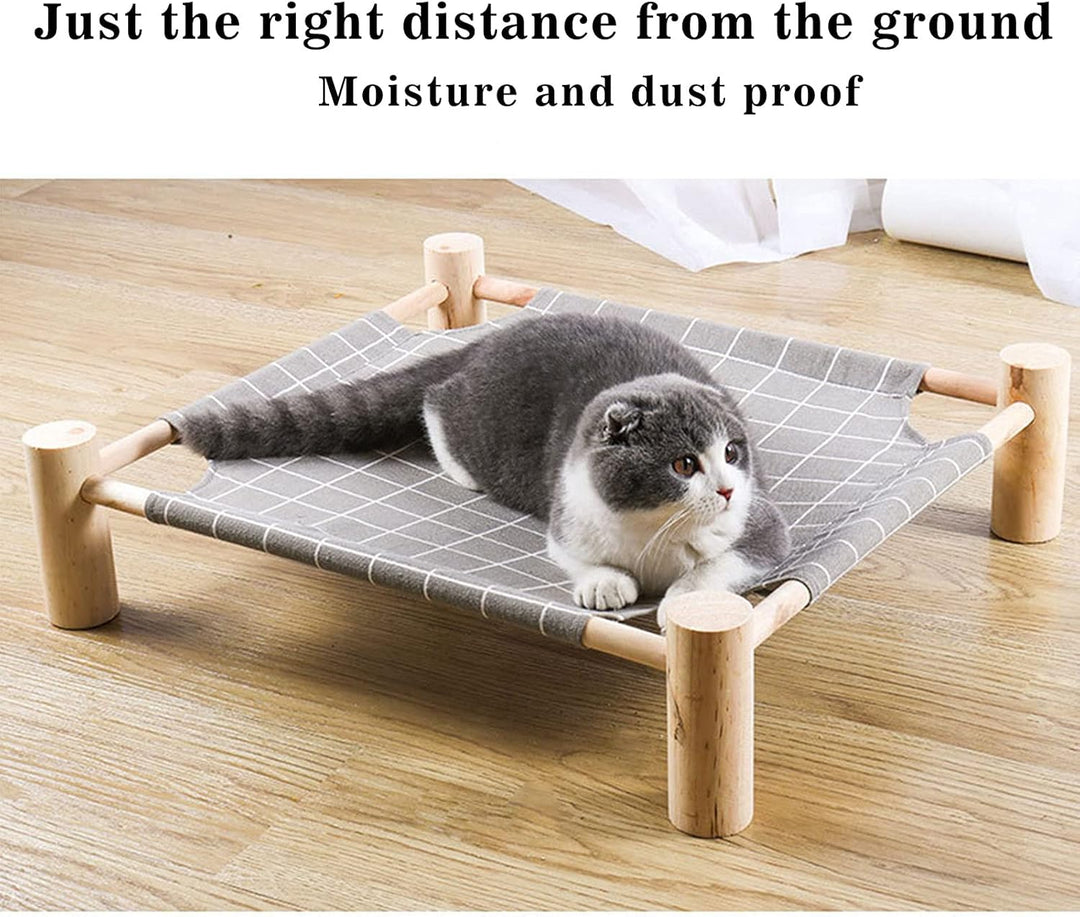 Raised Pet Hammock Bed, Wooden Frame Indoor Outdoor Dog Cot (MOQ 10 Sets)
