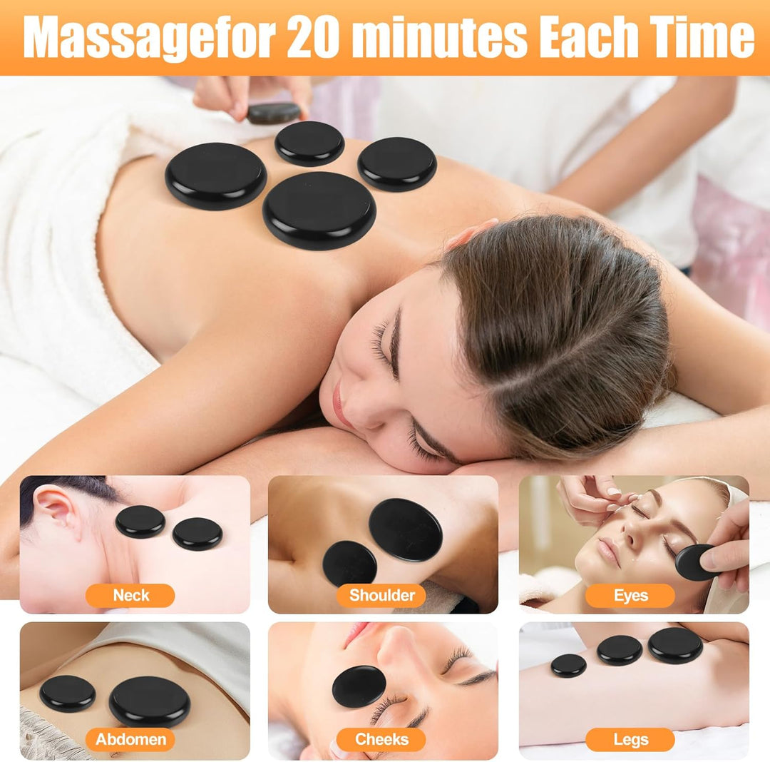Basalt Hot Rocks Massage 20 pcs Stone, Professional Massage Tools (MOQ 10 Ses)