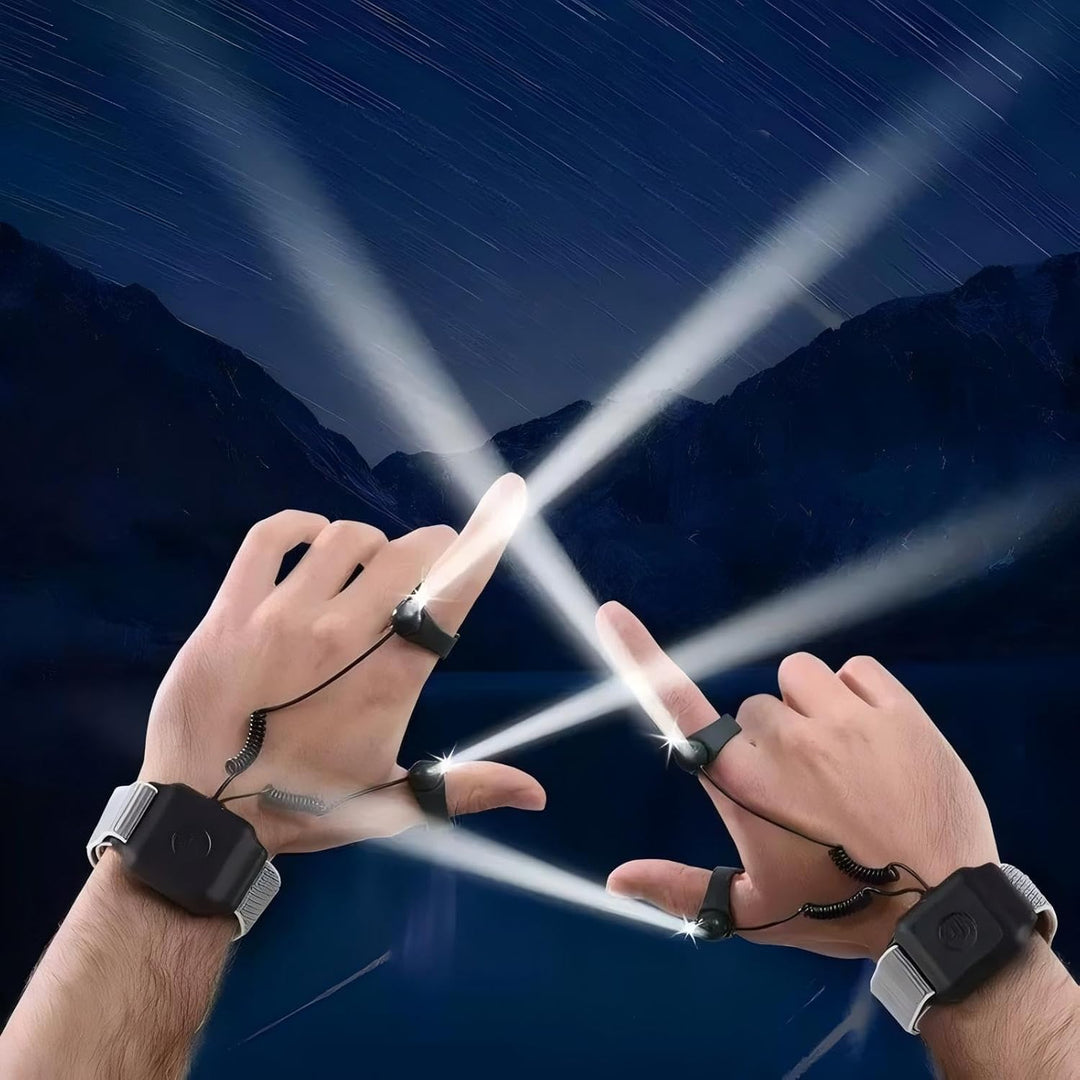Rechargeable LED Lighted Gloves for Men – Hands-Free Fingertip Flashlights, Perfect Gift for Campers, Hunters & DIY Repair Enthusiasts (MOQ 10 Sets)