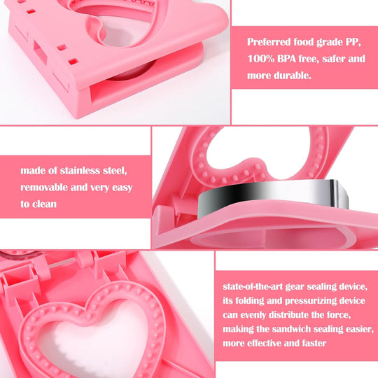 Sandwich Cutter & Sealer Set — Heart & Dino Bread Mold (MOQ 10 sets)