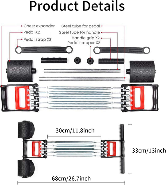 3 in 1 Chest Clip Muscle Pedal Spring Chest Expander , Pedal Puller (MOQ 10 Sets)