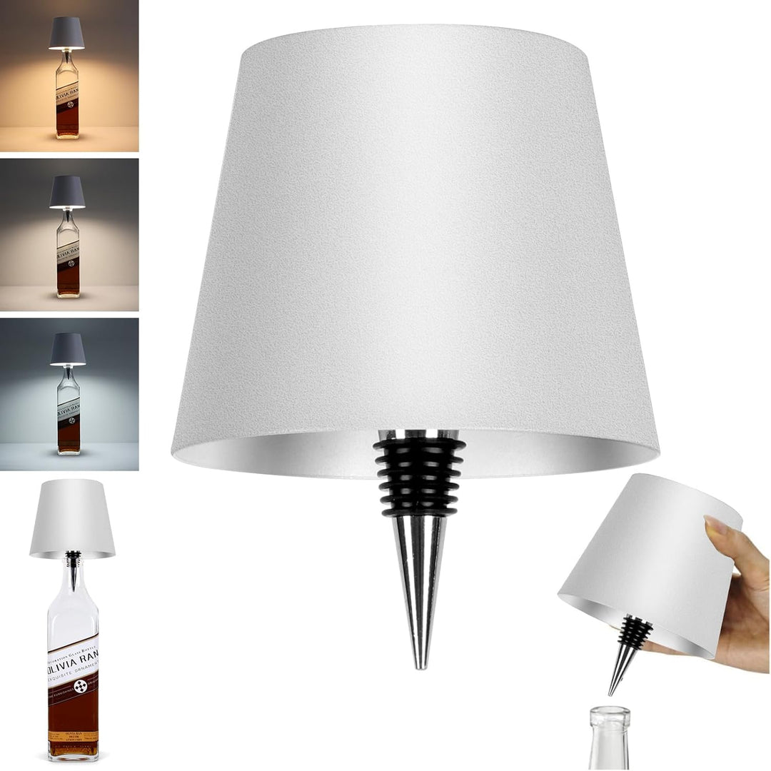 Rechargeable Luxury Wine Bottle Table Lamp with 3 Color Dimming for Bars & Events